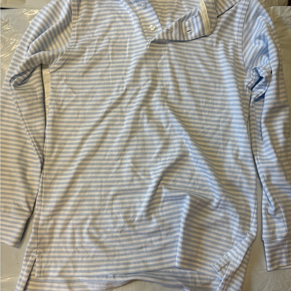 The Beaufort Bonnet Company Blue and White Striped Shirt
